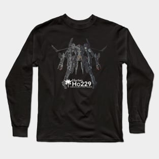 Flight Unit Horten Ho229 [Black Background] Long Sleeve T-Shirt